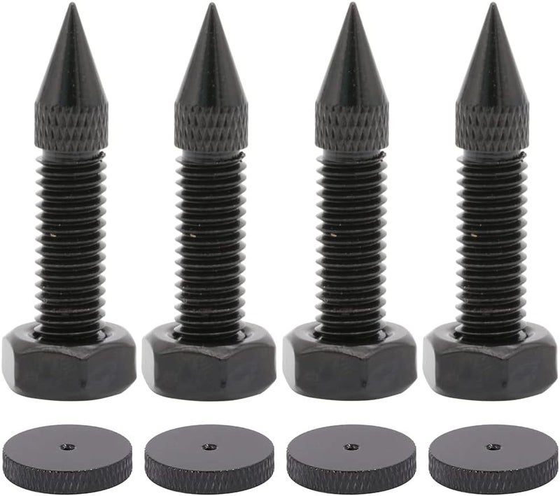Flushbay 4 Pack Isolation Spikes Floor Protectors - Adjustable M8 Black Speaker Spikes for Subwoofer, CD DVD Player, Turntable, Recorder Chassis With Isolation Feet Pad - Image 1